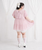 【4L-6L】シアードットチュニックティアードワンピース