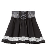 チェーンレースアップクモレースフリルスカート