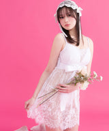 【新春セール】セクシー透けレースキャミ×パンツ2点セット【パット入り】【大きいサイズ有】