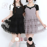 チュールフリルドールティアードチュニックキャミワンピース【大きいサイズ有り】