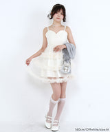 チュールフリルドールティアードチュニックキャミワンピース【大きいサイズ有り】