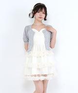 チュールフリルドールティアードチュニックキャミワンピース【大きいサイズ有り】