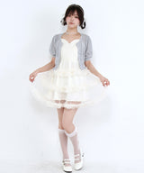 チュールフリルドールティアードチュニックキャミワンピース【大きいサイズ有り】