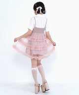 チュールフリルドールティアードチュニックキャミワンピース【大きいサイズ有り】