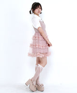 チュールフリルドールティアードチュニックキャミワンピース【大きいサイズ有り】