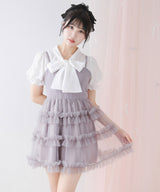 チュールフリルドールティアードチュニックキャミワンピース【大きいサイズ有り】