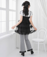 チュールフリルドールティアードチュニックキャミワンピース【大きいサイズ有り】