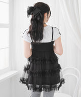 チュールフリルドールティアードチュニックキャミワンピース【大きいサイズ有り】