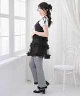 チュールフリルドールティアードチュニックキャミワンピース【大きいサイズ有り】