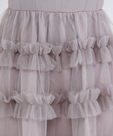 チュールフリルドールティアードチュニックキャミワンピース【大きいサイズ有り】