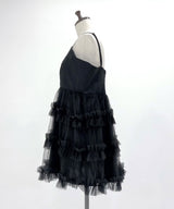 【4L-6L】チュールフリルドールティアードチュニックキャミワンピース