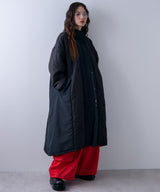 【予約 11/7発送】キルト切替スタンドロングコート