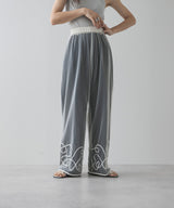 【メール便】裾コード刺繍チュールレイヤードパンツ