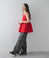 【メール便】裾コード刺繍チュールレイヤードパンツ