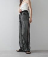 【メール便】裾コード刺繍チュールレイヤードパンツ