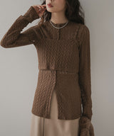 シアーレースビスチェセットトップス