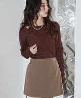 フェイクレイヤードVネックニットプルオーバー