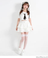 フリルセーラーカラークロップド丈半袖トップス【セットアップ可】【大きいサイズ有】