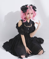 ミニ丈/ロング丈肌魅せウエストシャーリングフレアシフォンワンピース【大きいサイズ有】