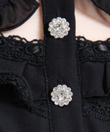 ミニ丈/ロング丈肌魅せウエストシャーリングフレアシフォンワンピース【大きいサイズ有】