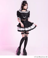 レースフリルティアードミニスカパン【セットアップ可】【スカート】【大きいサイズ有】