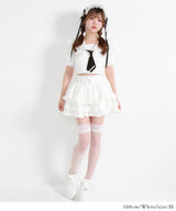 レースフリルティアードミニスカパン【セットアップ可】【スカート】【大きいサイズ有】