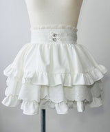 レースフリルティアードミニスカパン【セットアップ可】【スカート】【大きいサイズ有】