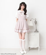 レースアップジャンスカ風ドッキングワンピース