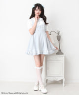 レースアップジャンスカ風ドッキングワンピース