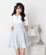 レースアップジャンスカ風ドッキングワンピース