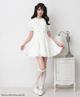 レースアップジャンスカ風ドッキングワンピース