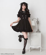 レースアップジャンスカ風ドッキングワンピース