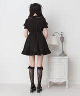 レースアップジャンスカ風ドッキングワンピース