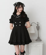 レースアップジャンスカ風ドッキングワンピース