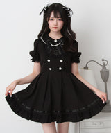 レースアップジャンスカ風ドッキングワンピース