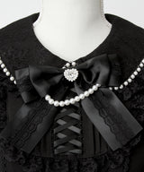 レースアップジャンスカ風ドッキングワンピース