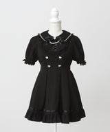 レースアップジャンスカ風ドッキングワンピース