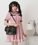 キラキラビジューレース重ねワンピース