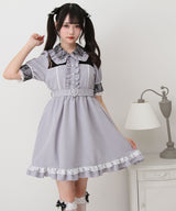 キラキラビジューレース重ねワンピース