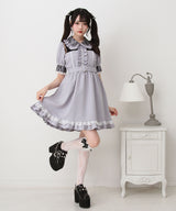 キラキラビジューレース重ねワンピース