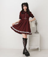 キラキラビジューレース重ねワンピース