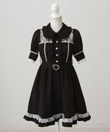 キラキラビジューレース重ねワンピース