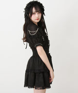 十字架クモレース角襟ゴシック風ブラウス