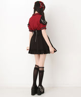 十字架クモレース角襟ゴシック風ブラウス