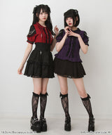 十字架クモレース角襟ゴシック風ブラウス