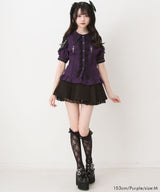 十字架クモレース角襟ゴシック風ブラウス