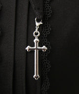 十字架クモレース角襟ゴシック風ブラウス