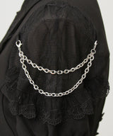 十字架クモレース角襟ゴシック風ブラウス