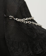 十字架クモレース角襟ゴシック風ブラウス