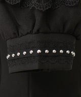 十字架クモレース角襟ゴシック風ブラウス